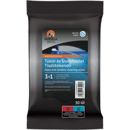 Gorilla Wipes üvegtisztító kendő 30 db